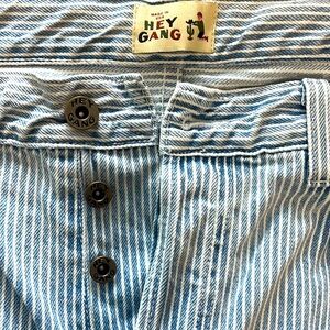 Hey Gang Blue Striped Women's Straight Leg Jeans